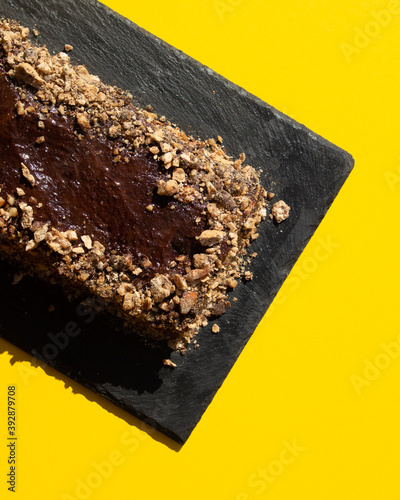 Homemade chocolate cake. Traditional Serbian cake - Cake Reform. World cuisine dessert.