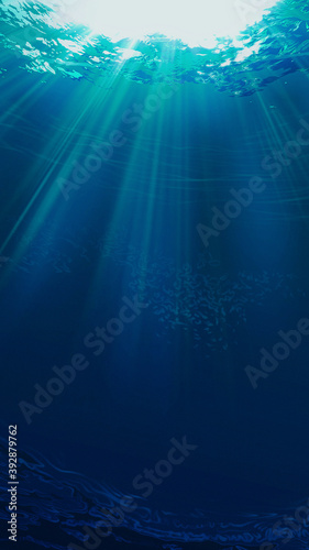 Deep blue sea. Underwater backgrounds
