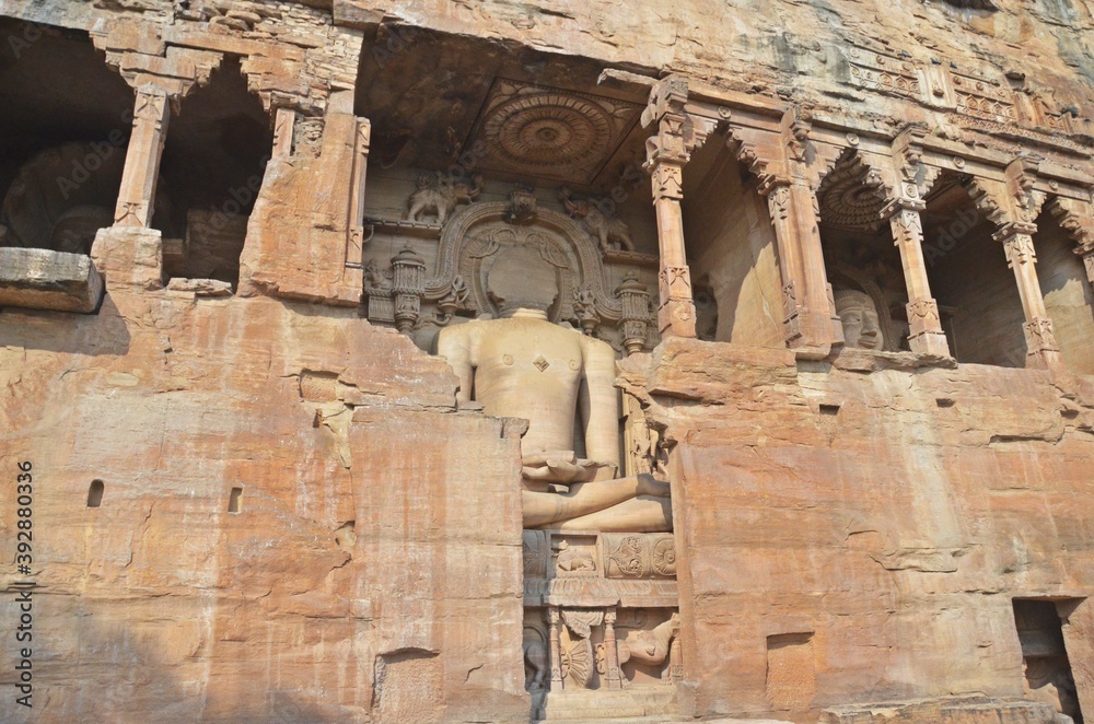 Gopachal parvat rock cut Jain monuments in gwalior,madhya pradesh