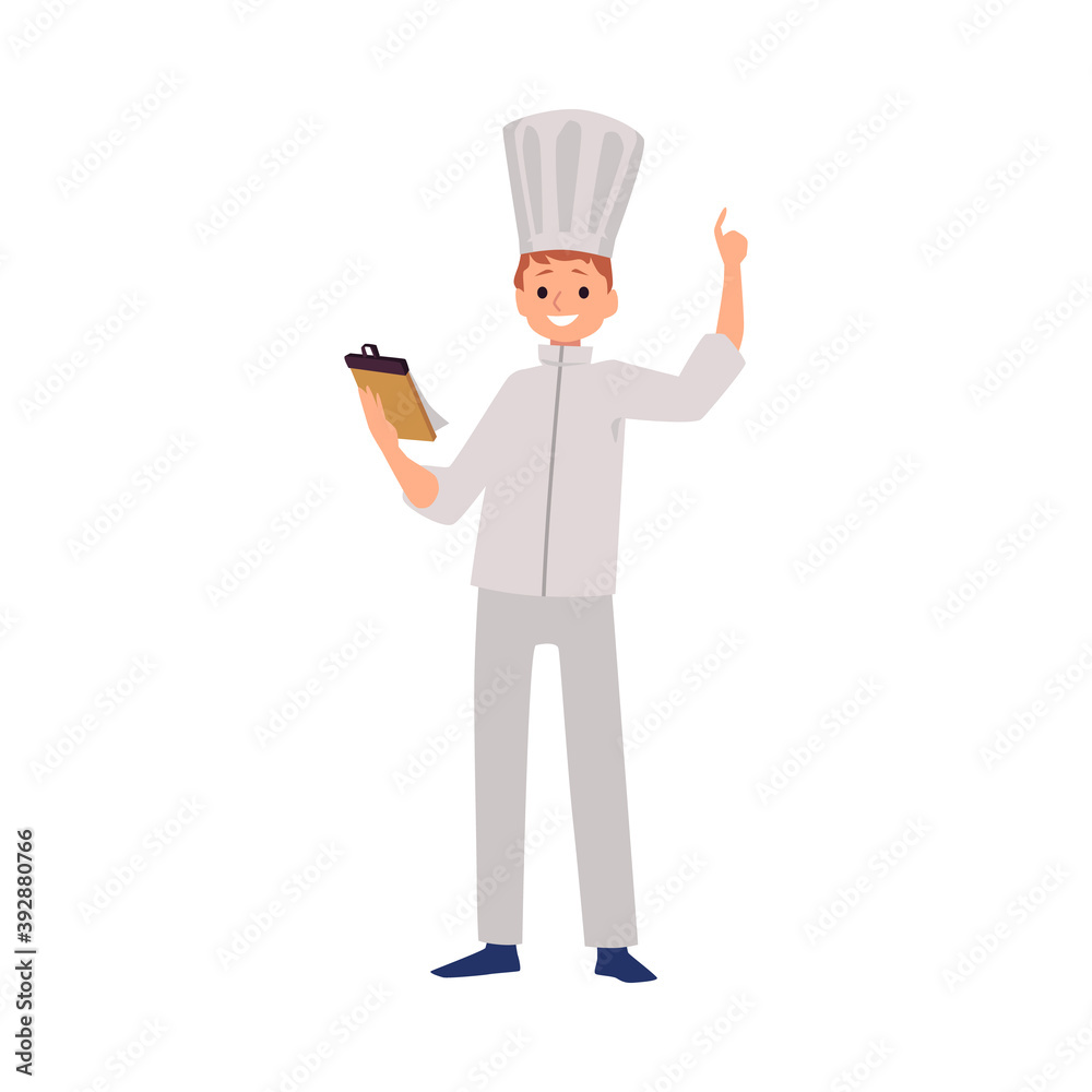 Cartoon character of chef in white uniform a vector isolated illustration Cartoon character of chef in white uniform a vector isolated illustration