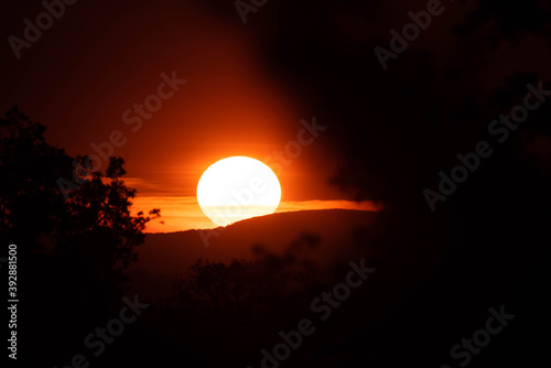 sunset in the mountains