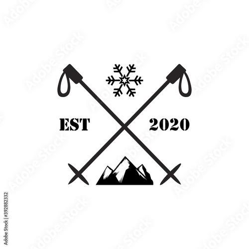 vector set of skiing logo design