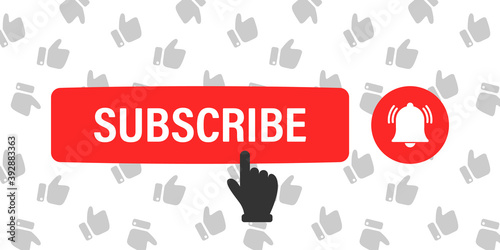 Subscribe button. Button concept for subscribe on channel or blog. Vector illustration