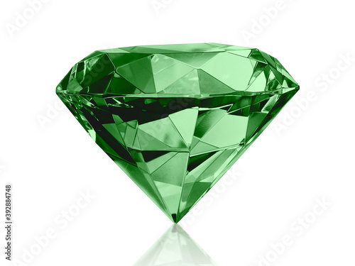 Dazzling diamond Green on white background
