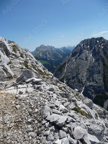 Mountain panorama from Ehrwalder Sonnenspitze mountain in Austria