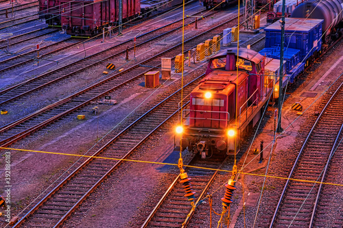 Diesellok in einem Rangierbahnhof in Hagen photo