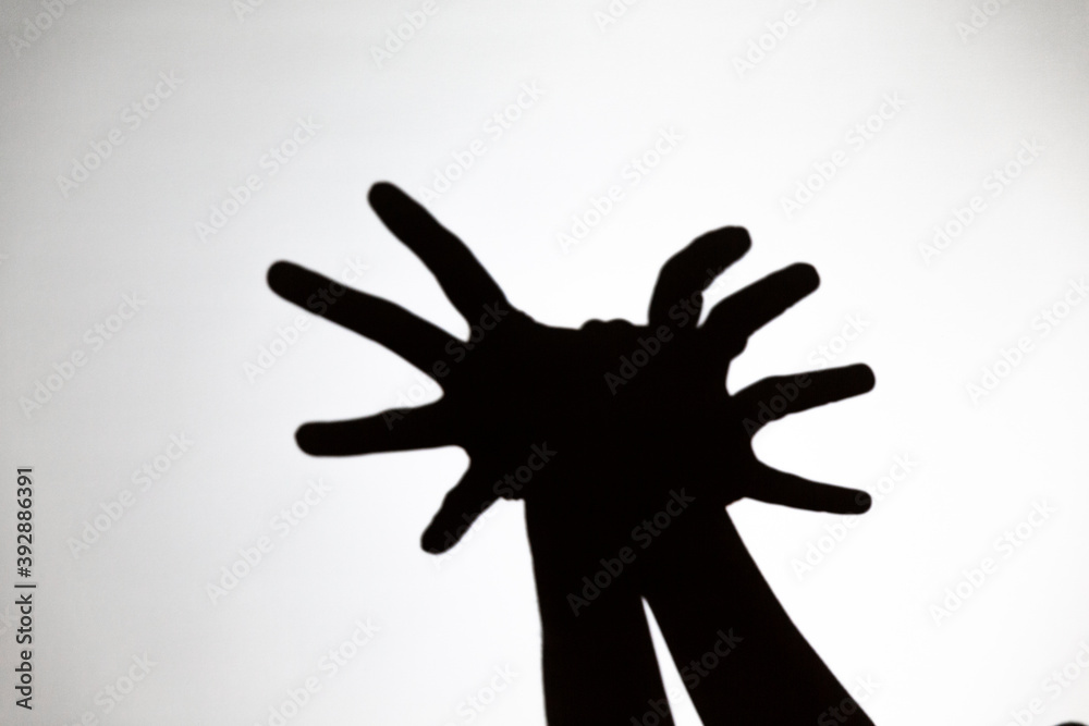 Obraz premium play shadow projected against a white background, spider