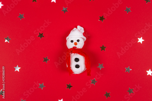 New Year's or Christmas handmade craft - snowman
