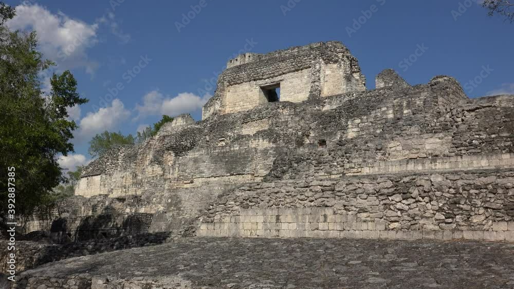 Structure X (Central plaza) at Becan Mayan Ruins. Campeche, Mexico. Structure X (Central plaza) at Becan Mayan Ruins. Campeche, Mexico.
