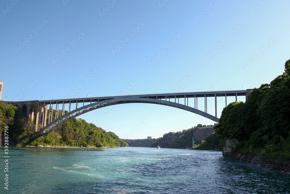 Rainbow Bridge Niagara Falls in New York, USA.