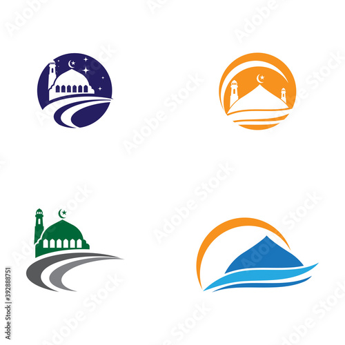 Set Mosque Logo Template vector symbol