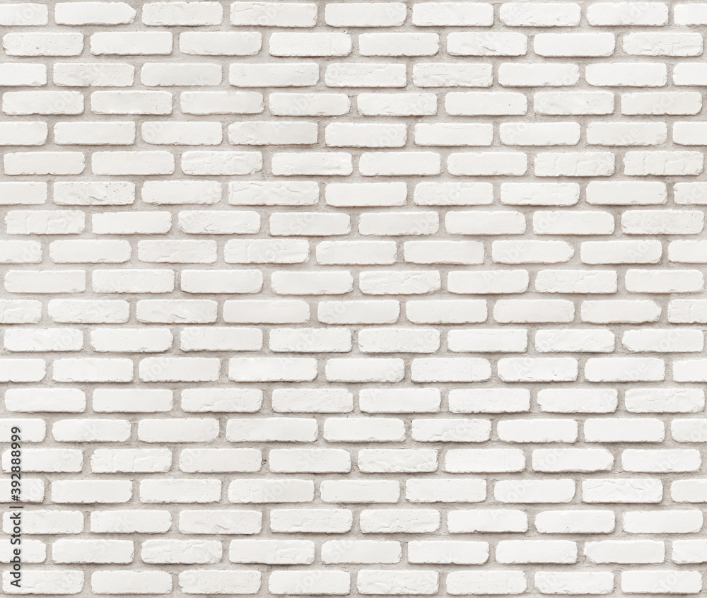 Real Seamless Texture, Large White brick wall texture, Stacked slabs Brick  walls textures. Clay Brick cladding panels. Stock Photo