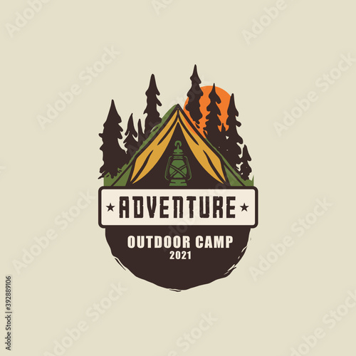 Rustic vintage adventure logo design template