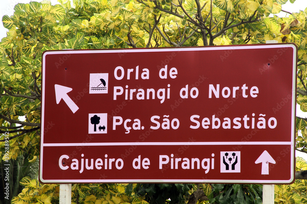 Plaque, Pirangi do Norte beach, Rio Grande do Norte, Brazil