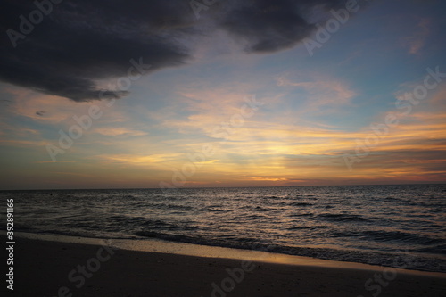 Celestún, Yucatán, mexico, flamingos, sunset, sea, gulf of mexico, laguna, sun, water, mangroves, sky, trees © sandro