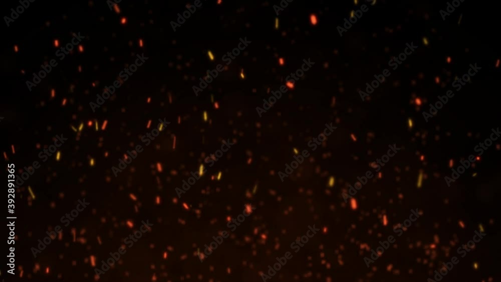 Burning red hot sparks flying from large fire flame on black background. Burning red hot sparks flying from large fire flame on black background.