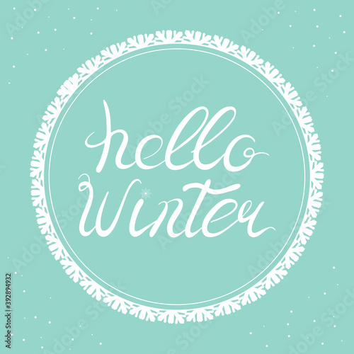 Hello Winter Vector Poster Square Template