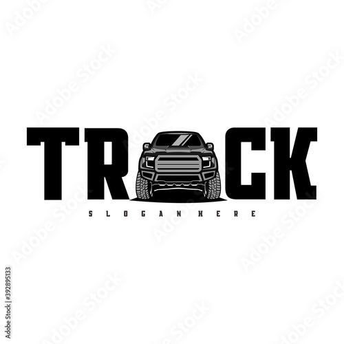 pick up truck logo design vector	