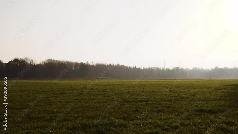 Morning Scenery of Empty Field with View to Foggy Areas in Autumn Morning Scenery of Empty Field with View to Foggy Areas in Autumn