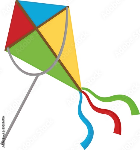 Vector illustration of emoticon of a kite