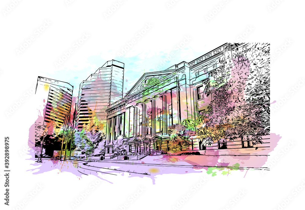 Vetor de Building view with landmark of Columbus is the state capital