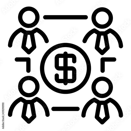 Profit shareholders icon. Outline profit shareholders vector icon for web design isolated on white background