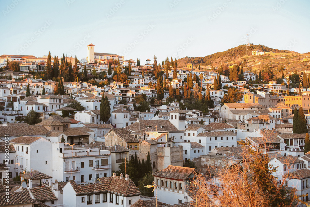 Rooftop view over Granda town, Spain