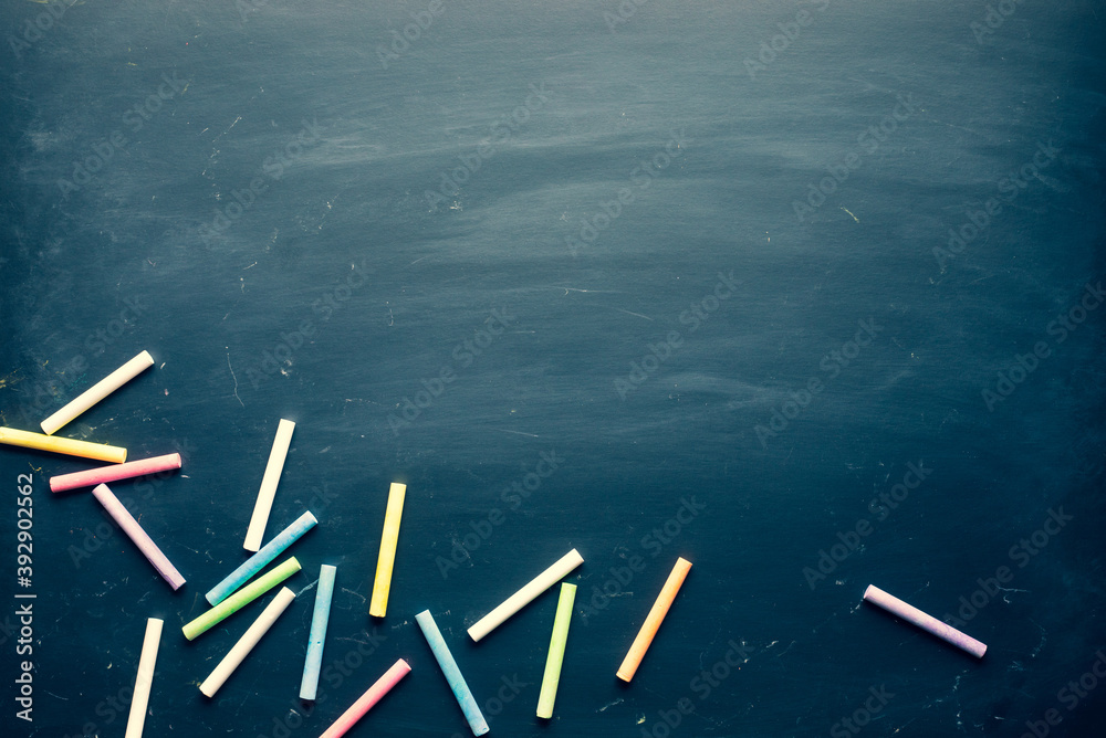 Blackboard with color chalk and copy space background.material design. Blackboard with color chalk and copy space background.material design.