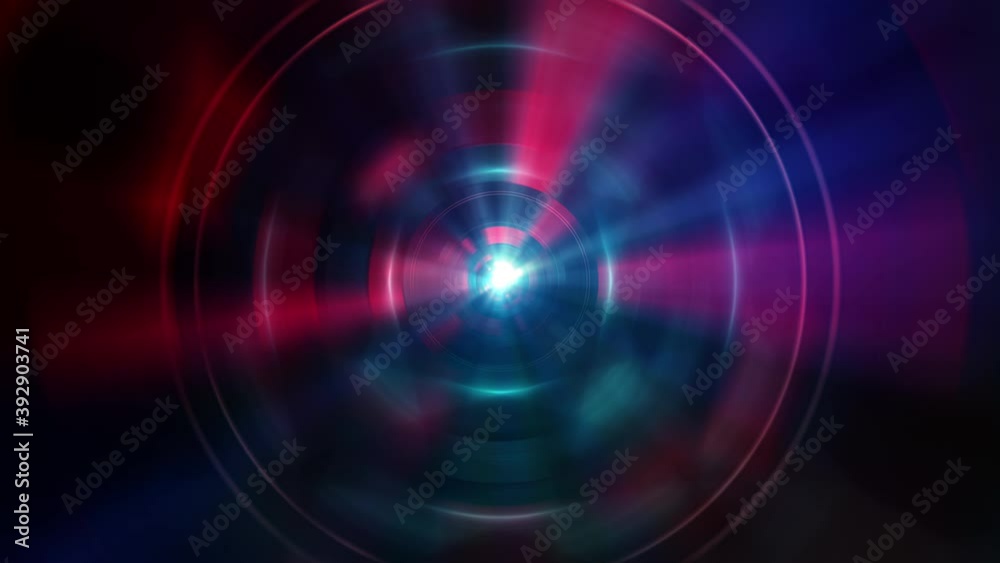 Countdown ten seconds motion graphics. Countdown 10 to 0 second with neon, glowing lights and blurred round futuristic technology HUD. 4K 3D count down numbers modern technology abstract background.