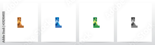 Terrain Landscape On Letter Logo Design L