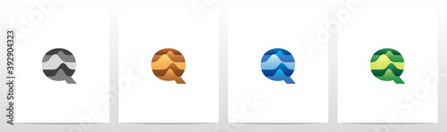 Terrain Landscape On Letter Logo Design Q