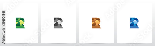 Terrain Landscape On Letter Logo Design R