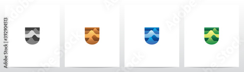 Terrain Landscape On Letter Logo Design U