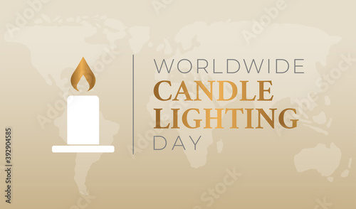 Worldwide Candle Lighting Day Gold Background Illustration