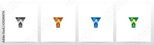 Terrain Landscape On Letter Logo Design Y