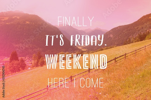 Quadro em tela Friday and weekend poster