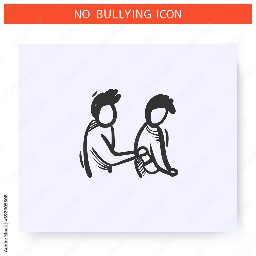 Stealing, theft icon. Physical bullying. Outline sketch drawing. Man steals from another man. Aggressive behaviour, violence. Discrimination, pressure, social issue. Isolated vector illustration Stealing, theft icon. Physical bullying. Outline sketch drawing. Man steals from another man. Aggressive behaviour, violence. Discrimination, pressure, social issue. Isolated vector illustration