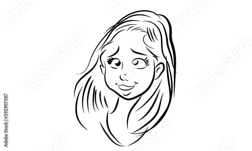 A Beautiful illustration portrait of  girl