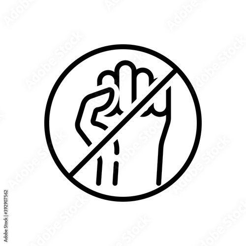 Black line icon for strike 