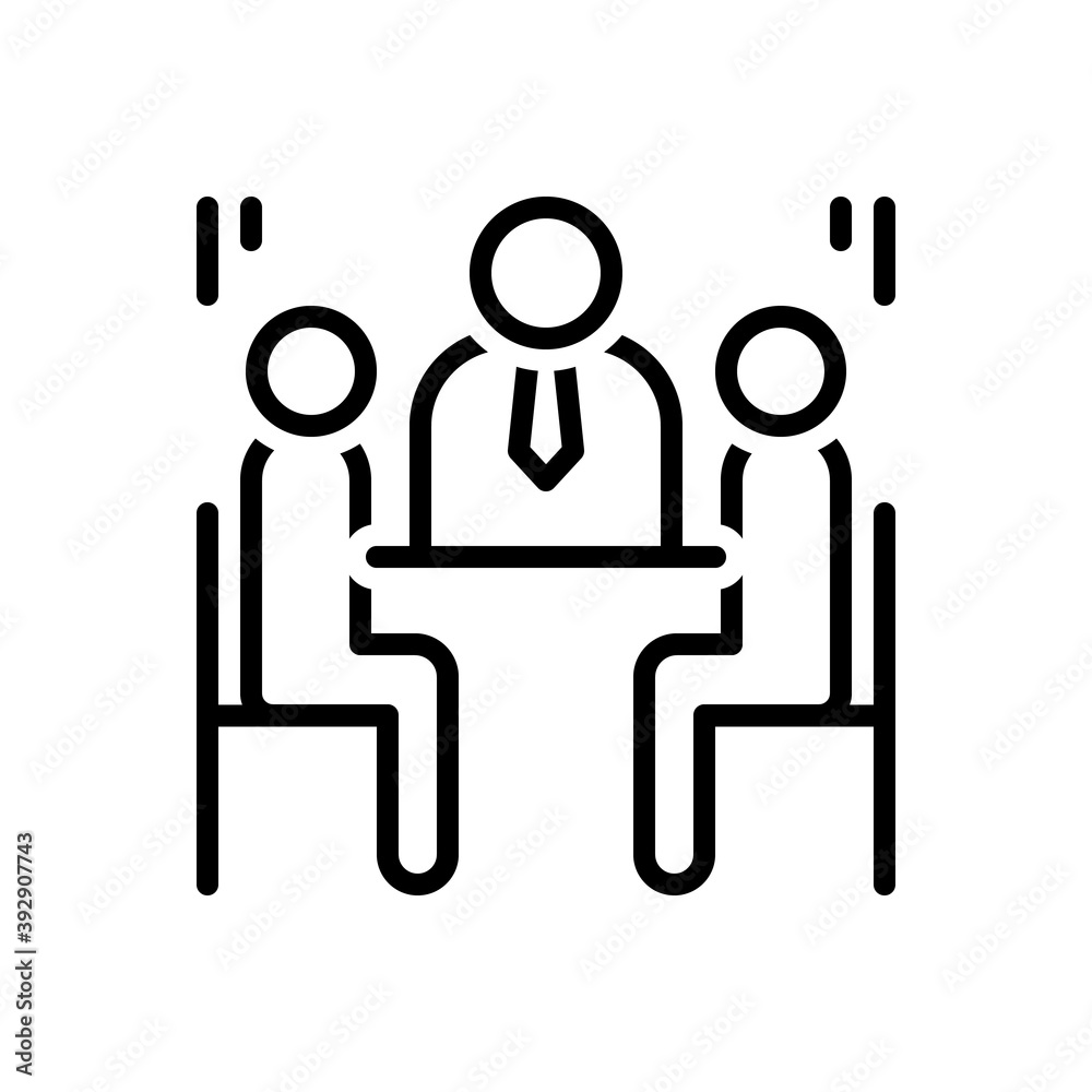 Black line icon for council Black line icon for council