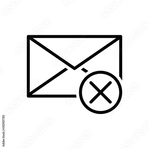 Black line icon for dismiss