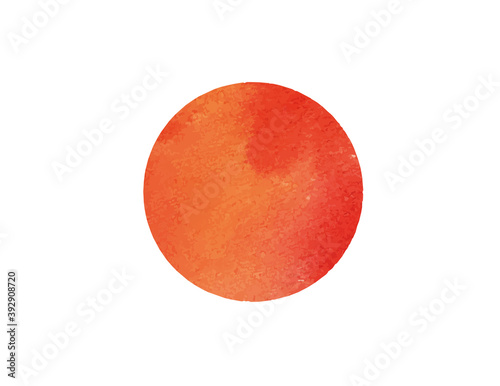 日の丸のイラスト　日本国旗　和風　水彩風背景装飾	