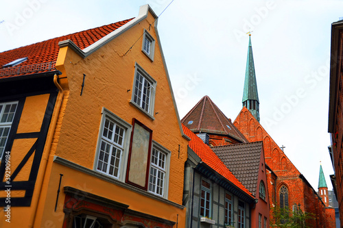 Beautiful old buildings. Schnoor street (Schnoorviertel), Bremen, Germany. 