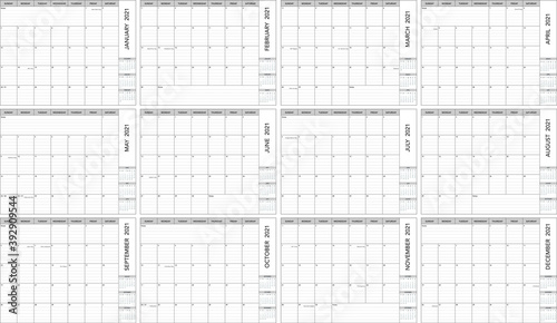 2021 calendar with room for notes