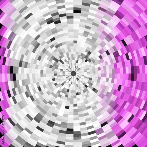 Purple silver geometries  pink circular abstract background