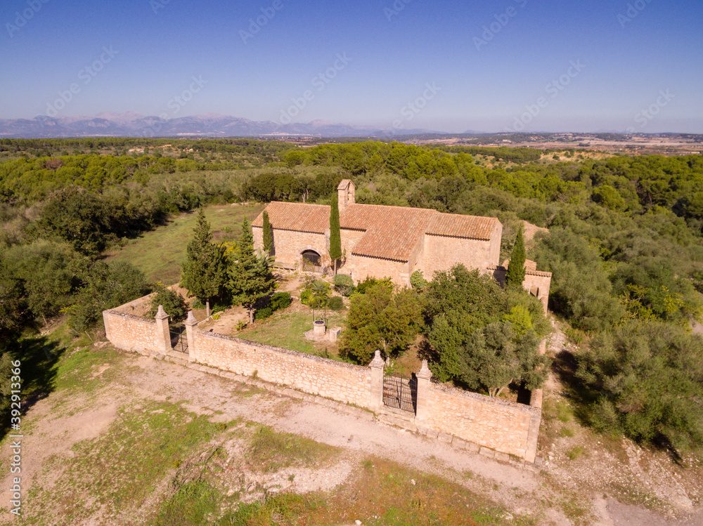 Fototapeta premium iglesia de Castellitx de la Pau, termino de Algaida , Mallorca, balearic islands, Spain