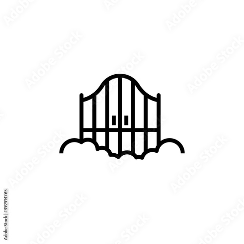 Heaven gate line icon. Clipart image isolated on white background.