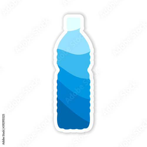Bottle of water paper icon. Clipart image isolated on white background.