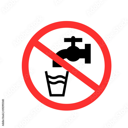 Dont drink water stop sign. Clipart image.