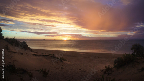 Beautiful and peaceful sunset on the beach in Western Australia